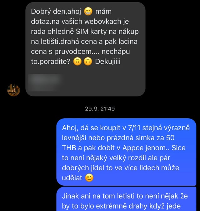 Dotaz na SIM kartu a moje odpověď