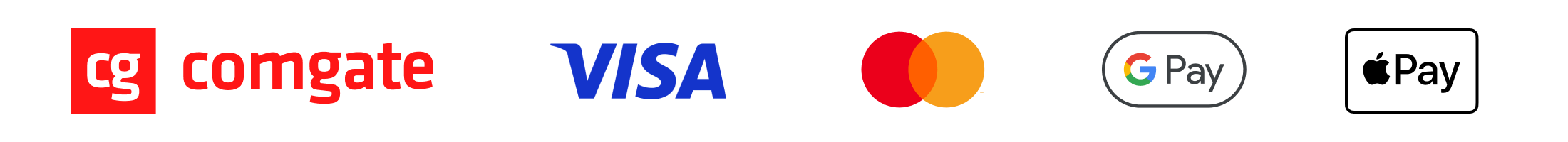 Platby přes ComGate — Visa, Mastercard, Apple Pay, Google Pay